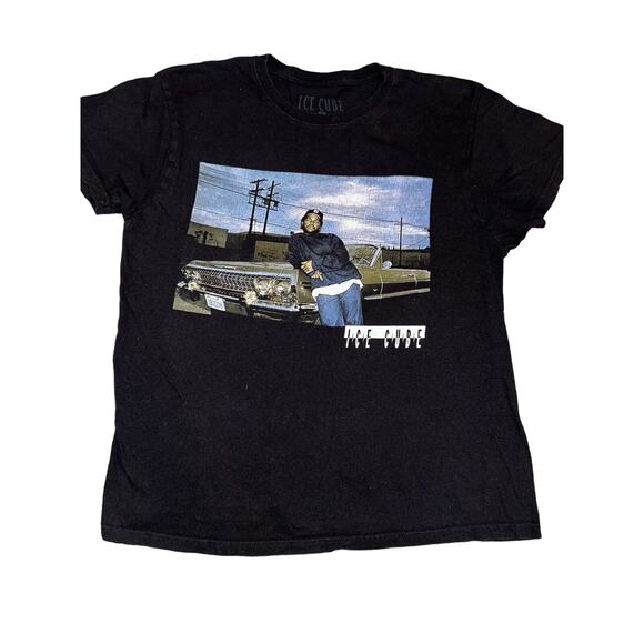 Ice Cube T-Shirt Mens Size L Black‎ Ice Cube Graphic Crew Short Sleeve Shirt - Picture 1 of 4